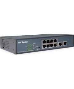Digitus 8-port Fast Ethernet PoE Switch + 2-Port Uplink DN-95323-1 10/100 Mbps (RJ-45), Unmanaged, Rack mountable, Power supply type Internal, Ethernet LAN (RJ-45) ports 8