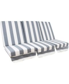 Swing cushions MONTREAL 114x52x9cm/3pcs, black-white striped