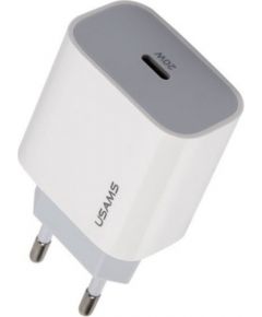 Usams T34 US-CC118 Tīkla lādētājs 20W 1x USB-C Plug (Type-C) PD3.0 Ātrā uzlāde iPhone 11 12 13 Balts