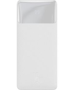 Baseus PPDML-K02 30000mAh Ультра высокой емкостю 15W 3A 2x USB / USB Type C / micro USB  Белый