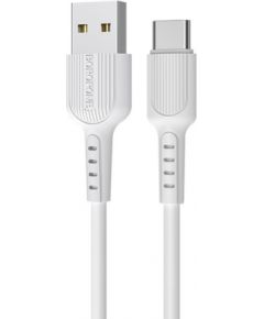 Borofone BX16 Izturīgs un fleksibls Universāls USB-C (Type-C) 2A Datu un uzlādes Kabelis 1m Balts