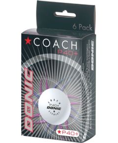 Table tennis ball DONIC P40+ Coach 1star 6 pcs White