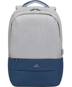 NB BACKPACK ANTI-THEFT 17.3"/7567 GREY/DARK BLUE RIVACASE