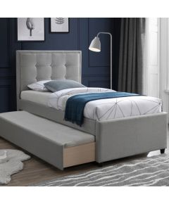 Bed OSWALDO 90x200cm, with mattress HARMONY UNO POCKET, platinum grey