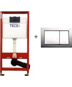 TECEprofil Base WC rāmja komplekts, hromēta skalošanas spiedpoga