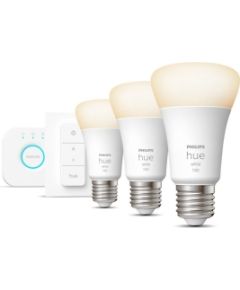 Philips Hue W Starter Kit 9,5W A60 E27 3pcs, Bridge, Switch