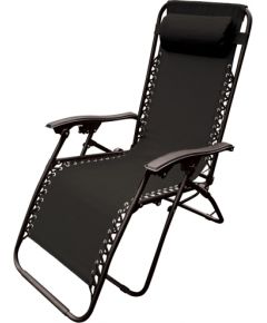Royokamp Daudzfunkcionāls saliekams dārza klāja krēsls ar melnu galvas balstu