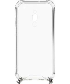 Evelatus Xiaomi Redmi 8 Silicone TPU Transparent with Necklace Strap Silver