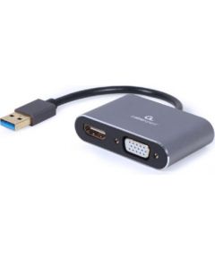 I/O ADAPTER USB3 TO HDMI/VGA/GREY A-USB3-HDMIVGA-01 GEMBIRD