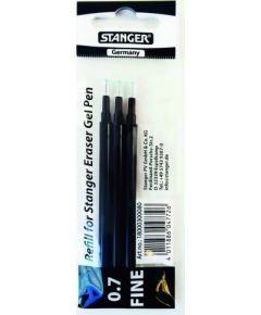 STANGER Refill Eraser Gel Pen 0.7 mm, black, blister 3 pcs 180003000800