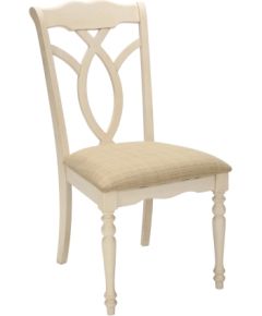 Krēsls LILY 49x63xH98cm, sēdekļu audums, krāsa: bēša, kājas un rāmis: gumijas koks, krāsa: antīks balta