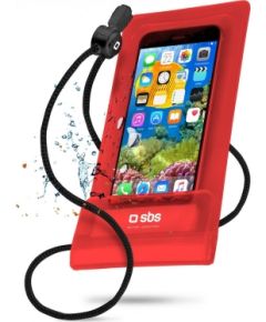 Unknown Universal Waterproof Case 5,5 IPX6 + Neck Lace By SBS Red