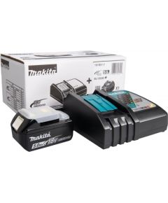 Makita 18V DC18RC + 1 x BL1850B 5.0Ah Lādēšanas komplekts ar akumulatoru