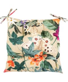 Chair pad AMAZONIA 40x40cm, beige floral