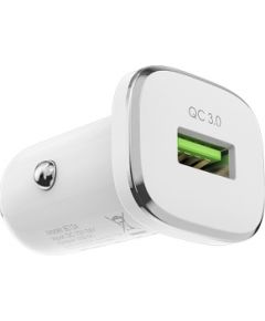 Borofone BZ12A automašīnas lādētājs USB / 3A / Quick Charge 3.0 balts