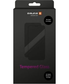 Evelatus  Apple iPhone 12 Pro Max 3D Print Full Cover Clear Tempered Glass