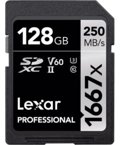 Lexar карта памяти SDXC 128GB Professional 1667x UHS-II U3 V60