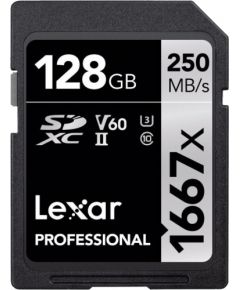 Lexar memory card SDXC 128GB Professional 1667x UHS-II U3 V60