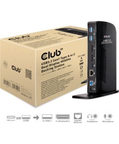 Club 3d CLUB3D USB3.2 Gen1 Type A or C Dual Display 4K60Hz Docking Station DisplayLink® Certified