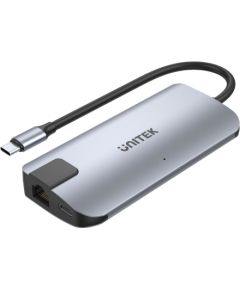 UNITEK uHUB P5+ USB 2.0 Type-C 10000 Mbit/s Black, Grey