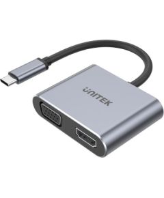 UNITEK D1049A interface hub USB 2.0 Type-C 480 Mbit/s Silver