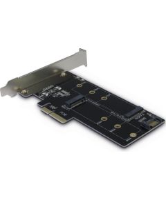 INTER-TECH PCIe Adapter for M.2 (1x M.2 S-ATA to S-ATA 7pin (powered by PCIe) + 1x M.2 PCIe x4 v3.0)