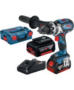 Bosch GSB 18V-110 C, 2x5.0Ah, GAL 18V-40 Urbjmašīna