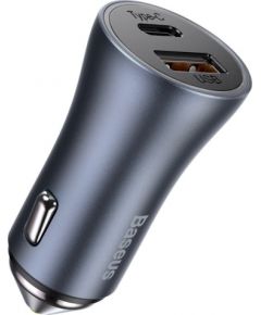 Baseus TZCCJD-0G Golden Contactor Car Charger Dual Quick Charger USB 40W Dark Grey