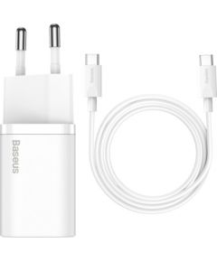 Baseus Super Si Quick Charger 1C 25W with USB-C cable for USB-C 1m (white)