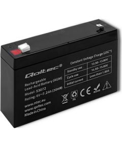 Qoltec 53072 AGM battery | 6V | 7.2 Ah