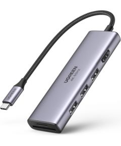 UGREEN CM511 5-in-1 Adapter USB-C Hub to 3x USB3.0 + HDMI + TF / SD (Gray)