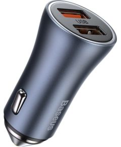 Baseus Golden Contactor Pro car charger, 2x USB, QC SCP, 40W (gray)