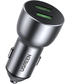 UGREEN QC 3.0 car charger, 2xUSB, 36W (gray)