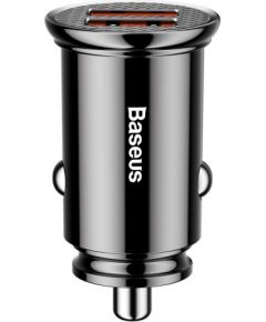 (Ir veikalā) Baseus Car Charger 2xUSB QC3.0 5A 30W (Black)