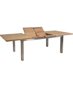 Dārza galds NAUTICA 200/250/300x100xH76cm, galda virsma: tīkkoks, apdare: dabīgs, nav eļļots, kājas: nerūsējošs tērauds