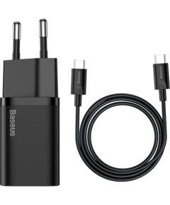 Baseus Super Si Quick Charger 1C 25W with USB-C cable for USB-C 1m (black)