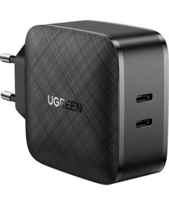 Wall Charger UGREEN CD216, 2xUSB-C, 66W, PD (black)