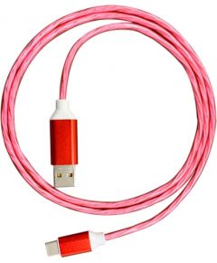 Platinet cable USB - USB-C LED 2A 1m, red (45741)