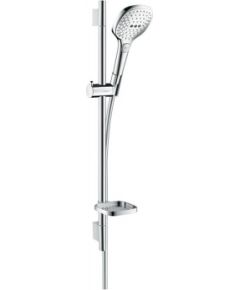 Hansgrohe Raindance Select E 120 3jet/Unica'S Puro 0.65m dušas komplekts ar ziepju trauku, balts/hroms