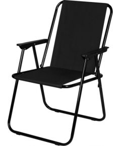 Royokamp tūrisma krēsls ar roku balstiem 57x44x75cm, salocīts melns