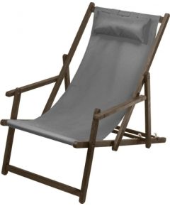 GreenBlue Chaise Lounge ar roku balstu un Premium spilvenu pelēks (GB283)