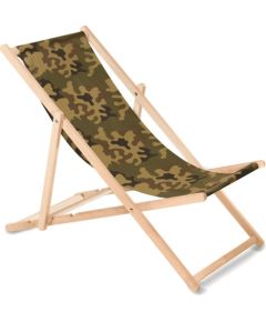 GreenBlue klasiskais dižskābarža guļamkrēsls, camo zaļš
