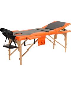 Bodyfit Łóżko do masażu 3 segmentowe czarno-pomarańczowe (1029)