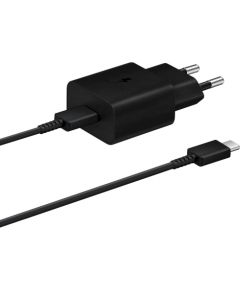 Samsung EP-T1510XBEGEU 15W Oriģināls Tīkla Lādētājs + USB-C kabelis melns (EU Blister)