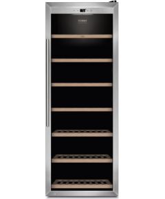 Caso Wine Cooler WineSafe 137 Energy efficiency class G, Free standing, Bottles capacity 137, Stainless steel/Black