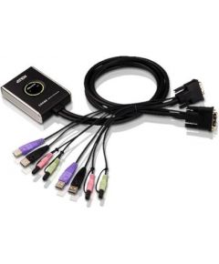 Aten 2-Port USB DVI/Audio Cable KVM Switch with Remote Port Selector