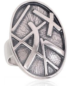 Серебряное кольцо #2101675(POx-Bk), Серебро	925°, оксид (покрытие), Размер: 18, 8.3 гр.