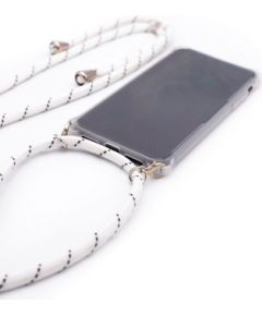 Evelatus Samsung A50 Case with rope White Stripes Transparent