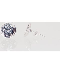 Серебряные серьги-пуссеты #2203079(POx-Bk), Серебро	925°, оксид (покрытие), 2.7 гр.