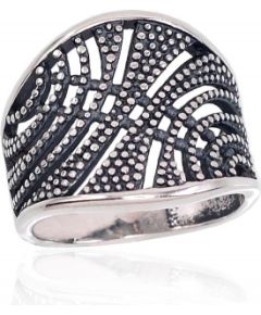 Серебряное кольцо #2101671(POx-Bk), Серебро	925°, оксид (покрытие), Размер: 18, 5.3 гр.